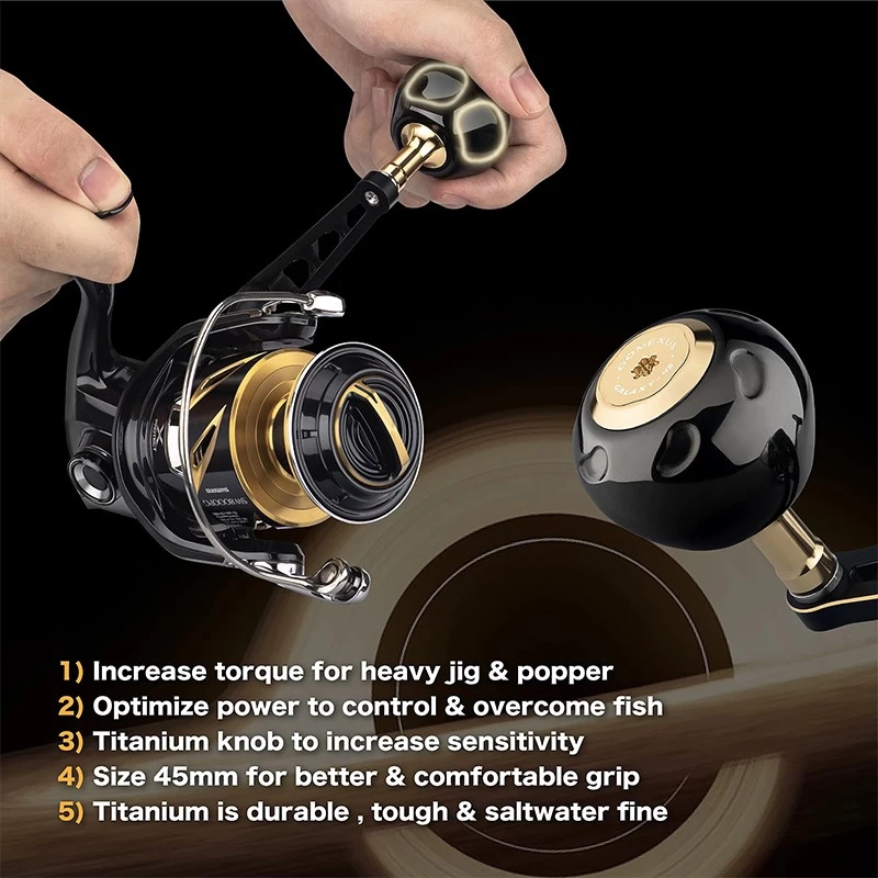 Gomexus 90mm Aluminium Power Handle With 45mm Titanium Knob - Black & Gold â Image 4